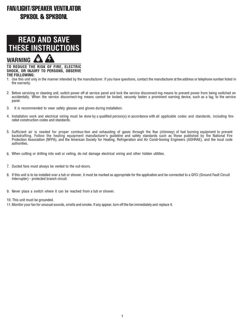 NuTone SPK80L User manual