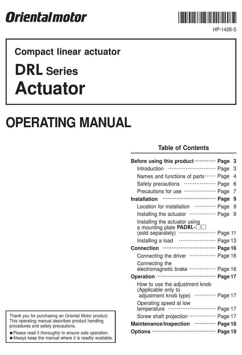 Oriental motor DRL Series operating manual