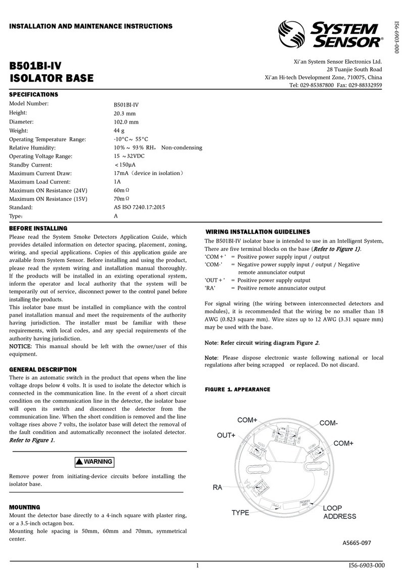 System Sensor B501BI-IV User manual