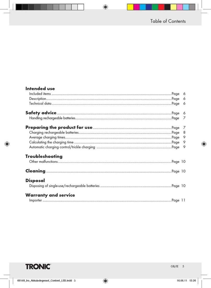 Tronic TLG 1000 B3 User manual
