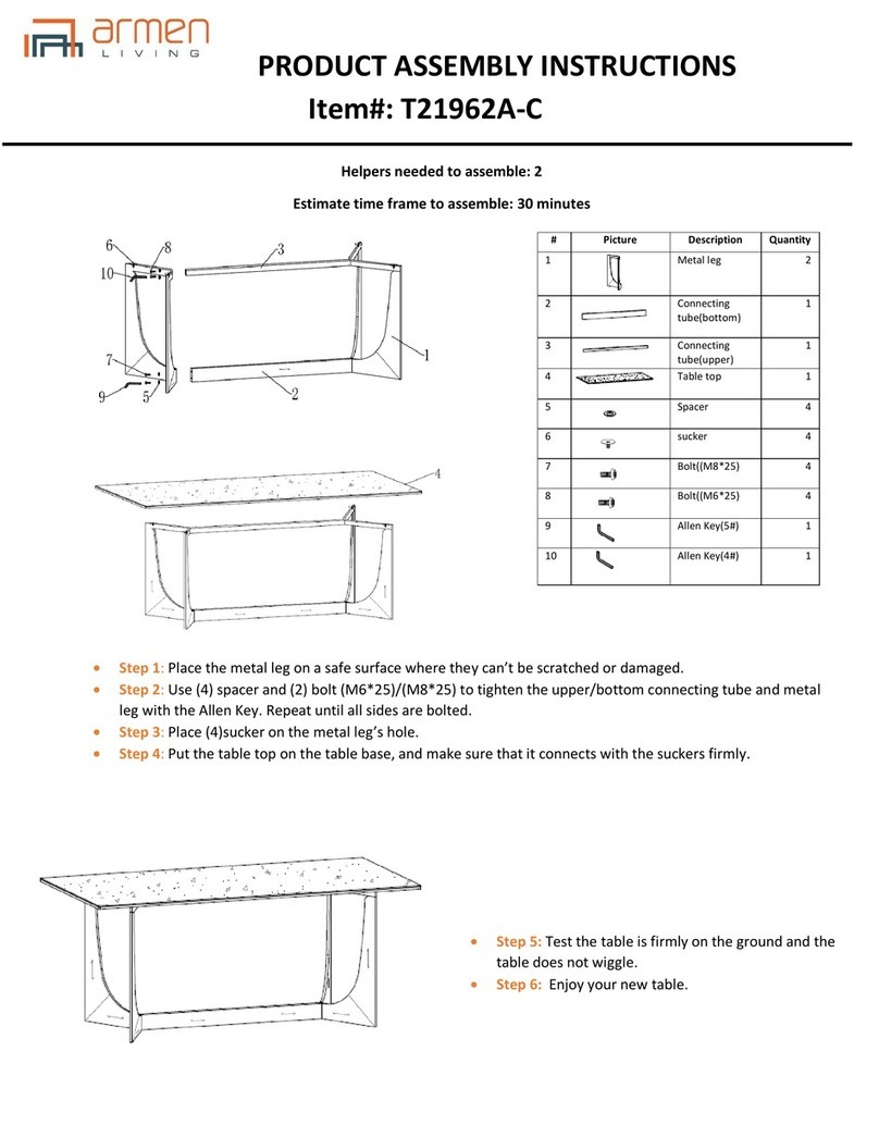 armen LIVING T21962A-C Product assembly instructions