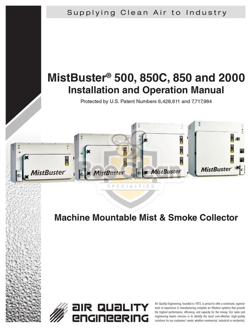 Air Quality Engineering MistBuster 500 Installation and operation manual