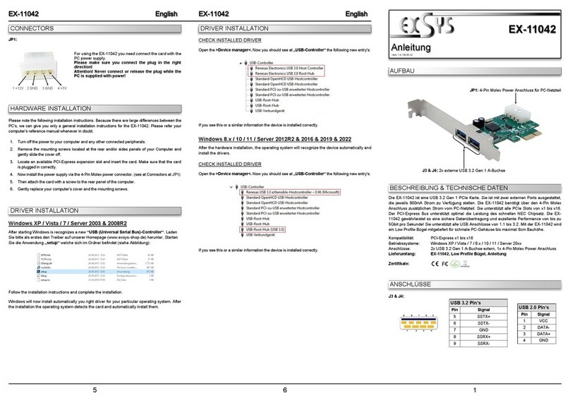 Exsys EX-11042 User manual