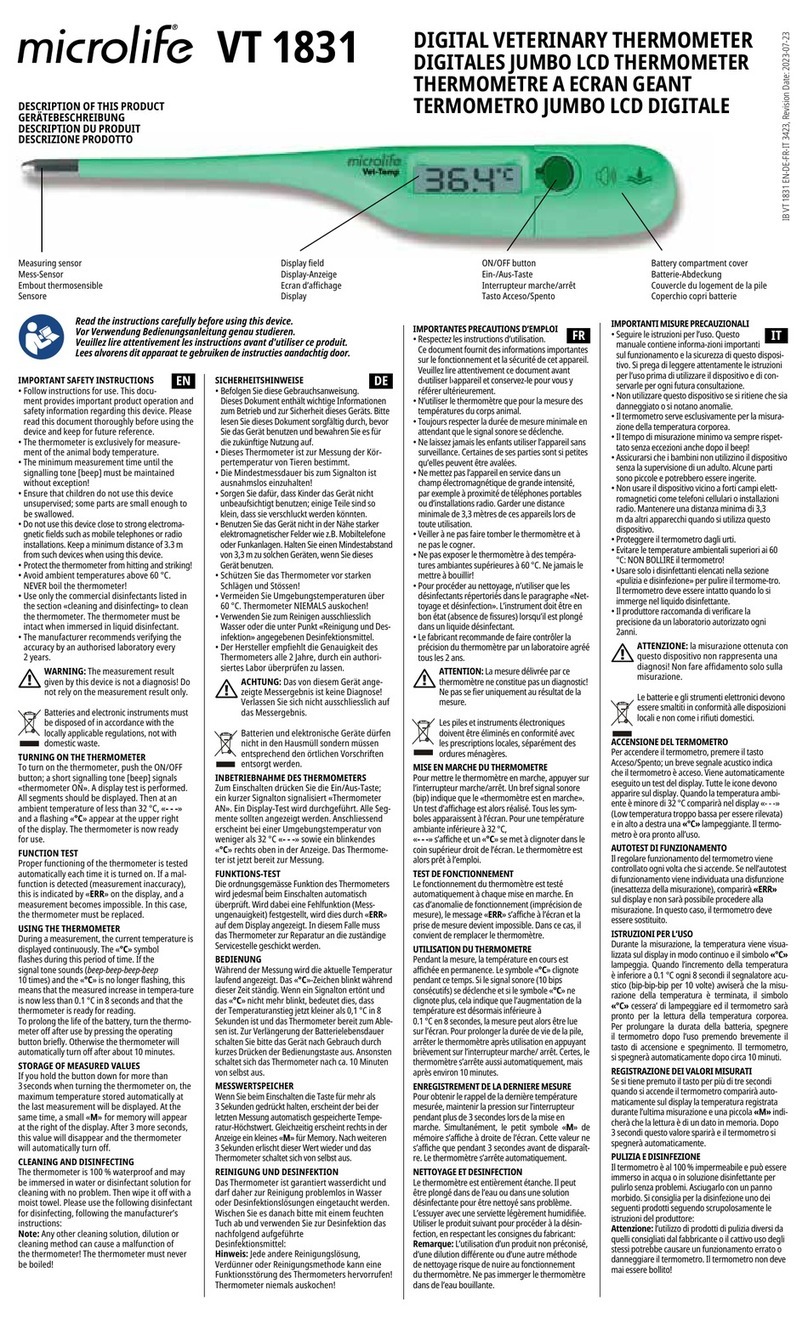 Microlife VT 1831 manual