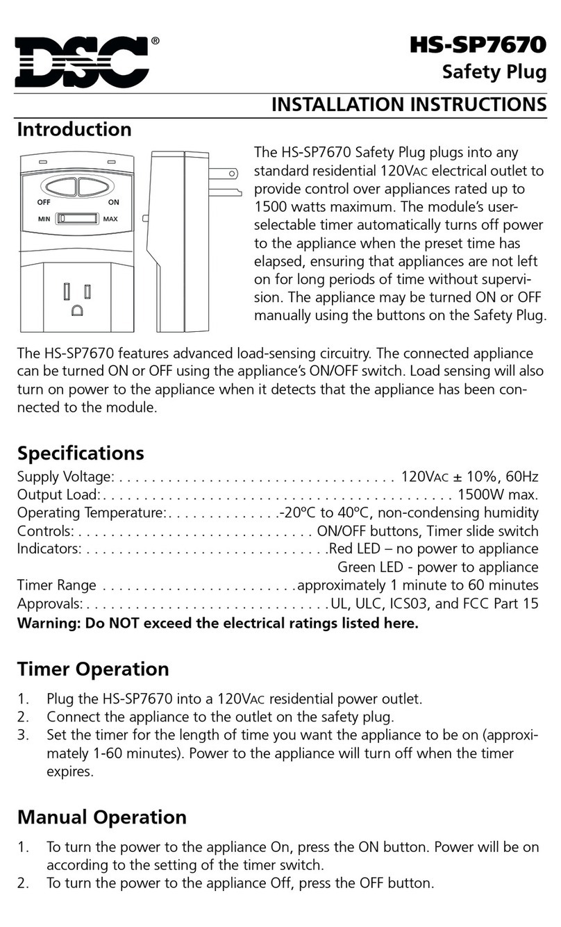 DSC HS-SP7670 installation instructions