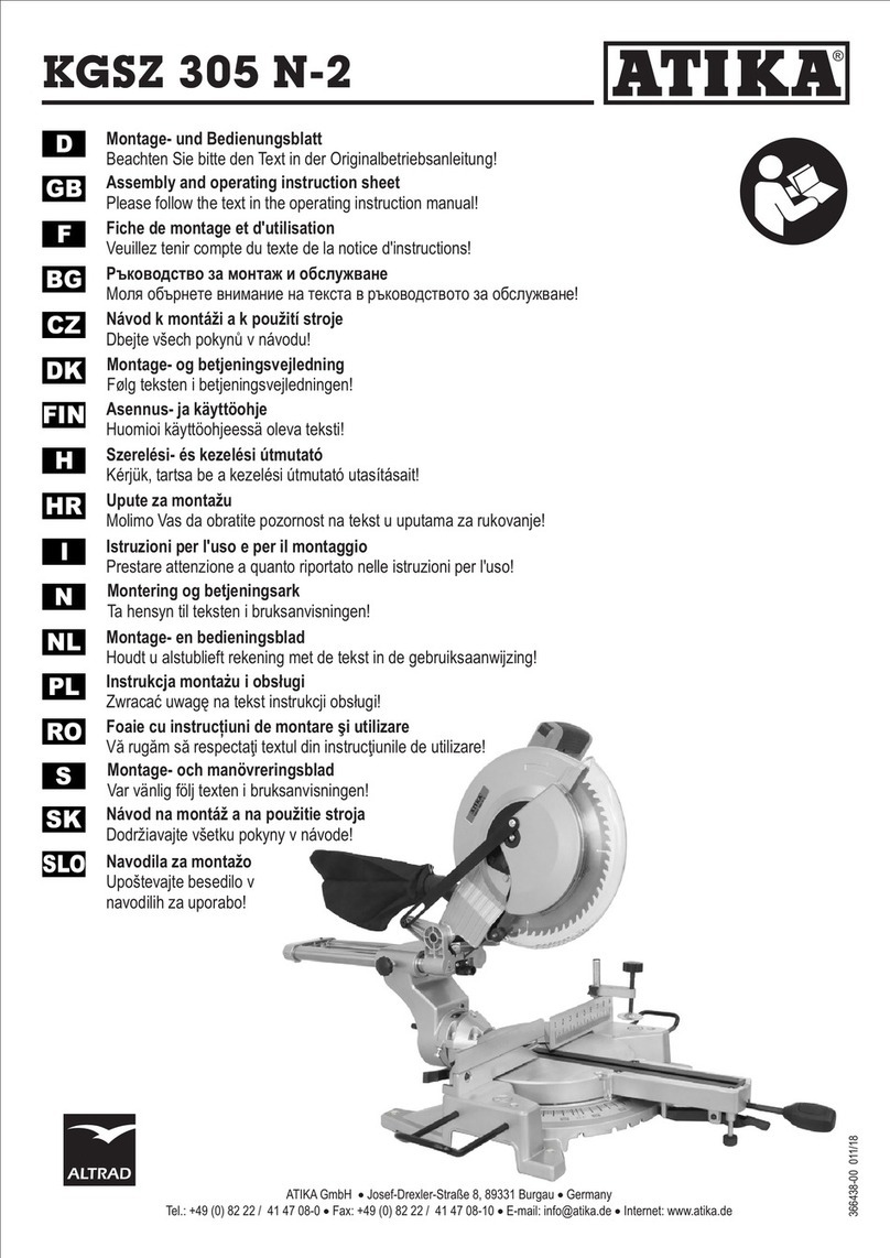 ATIKA KGSZ 305 N-2 Assembly and operating  instruction sheet