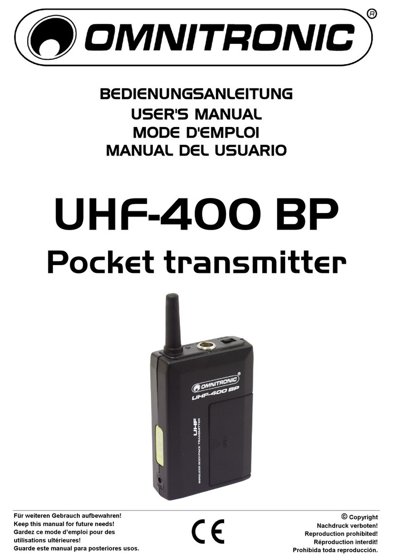 Omnitronic UHF-400 BP User manual