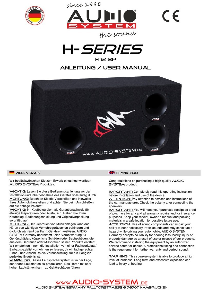 Audiosystem H 12 BP User manual