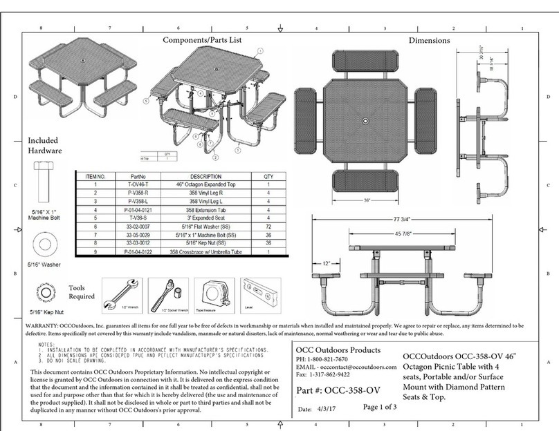 OCC Outdoors Products OCC-358-OV installation instructions