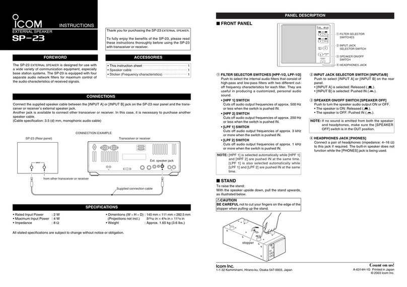 Icom SP-23 User manual