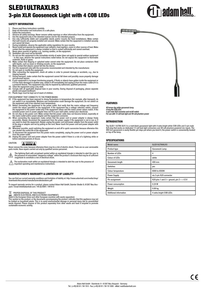 Adam Hall SLED1ULTRAXLR3 user manual