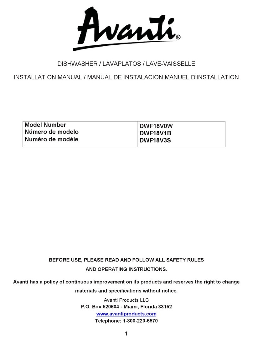 Avanti DWF18V1B installation manual