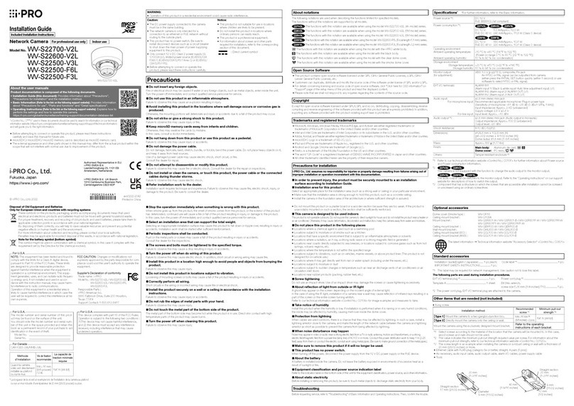 i-PRO WV-S22600-V2L User manual