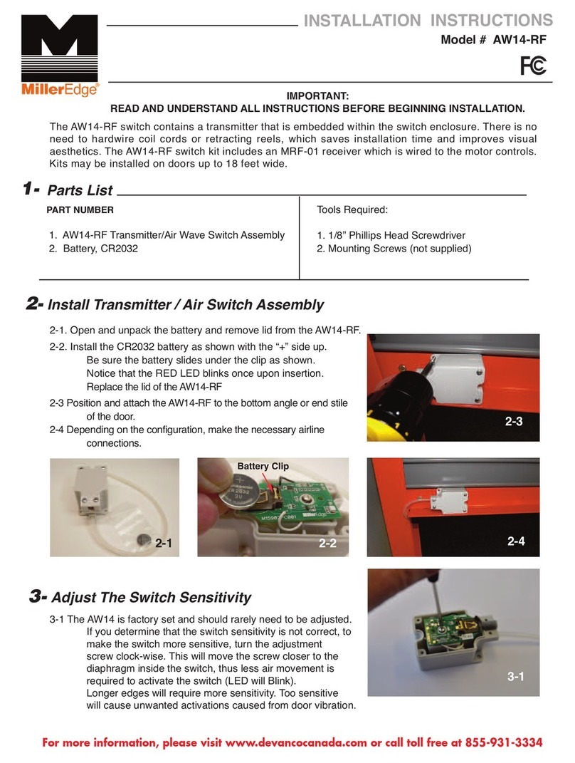 Miller Edge AW14-RF installation instructions