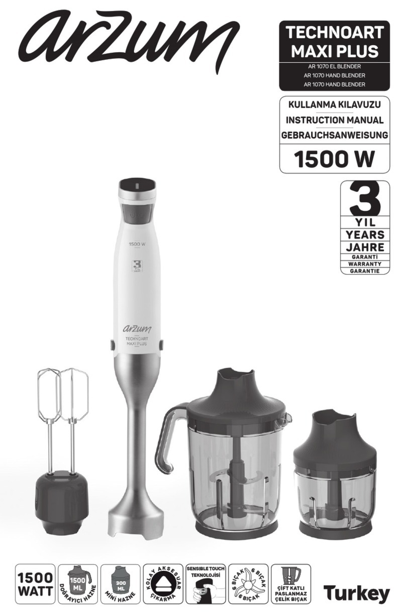 Arzum TECHNOART MAXI PLUS AR 1070 EL User manual Arzum TECHNOART MAXI PLUS AR 1070 EL User manual