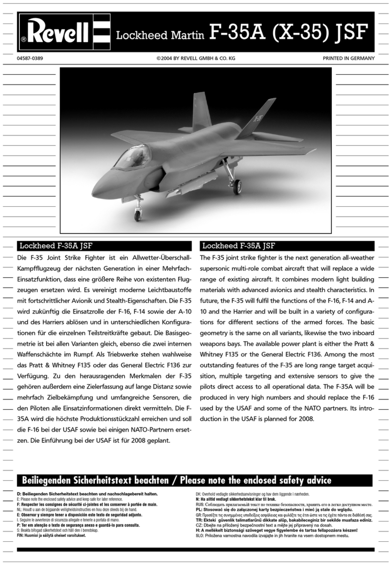 REVELL Lockheed Martin F-35A JSF quick start guide