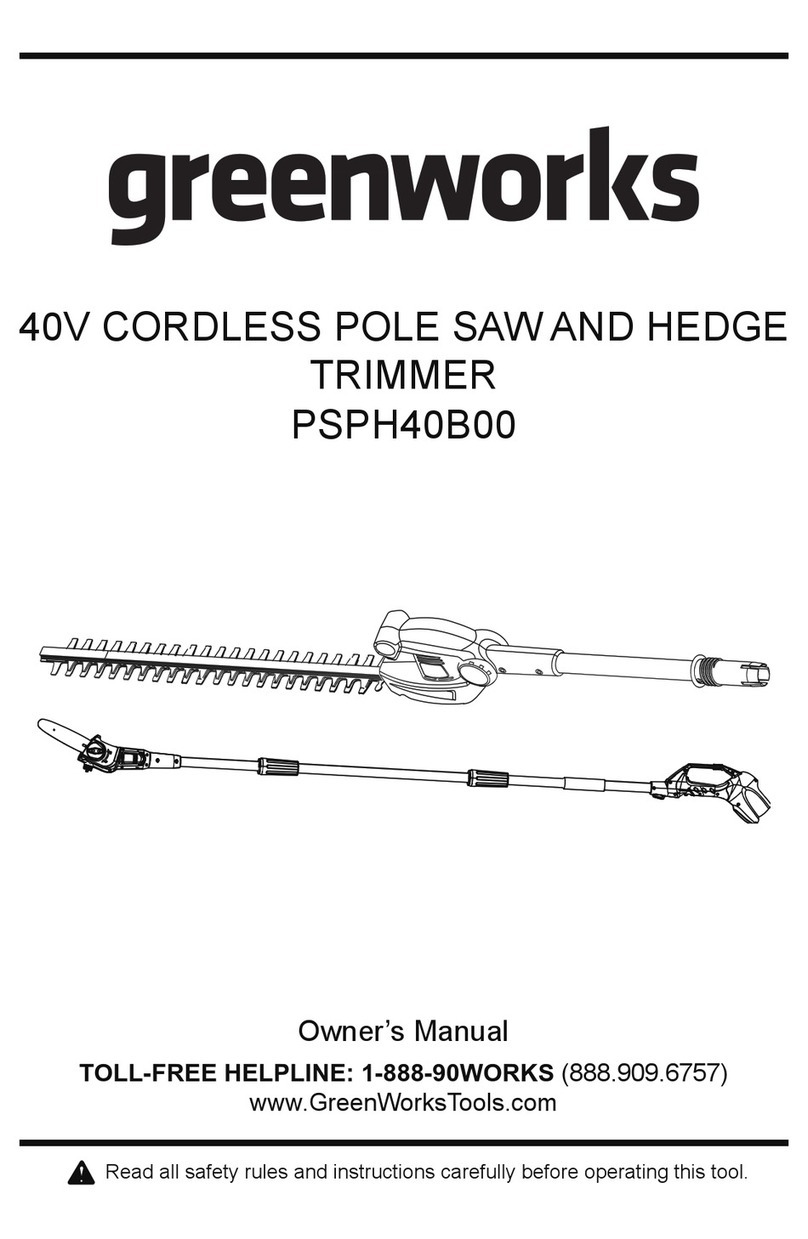GreenWorks PSPH40B00 owner's manual