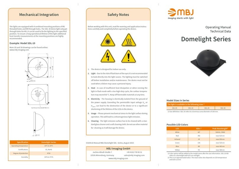 mbj Domelight Series operating manual