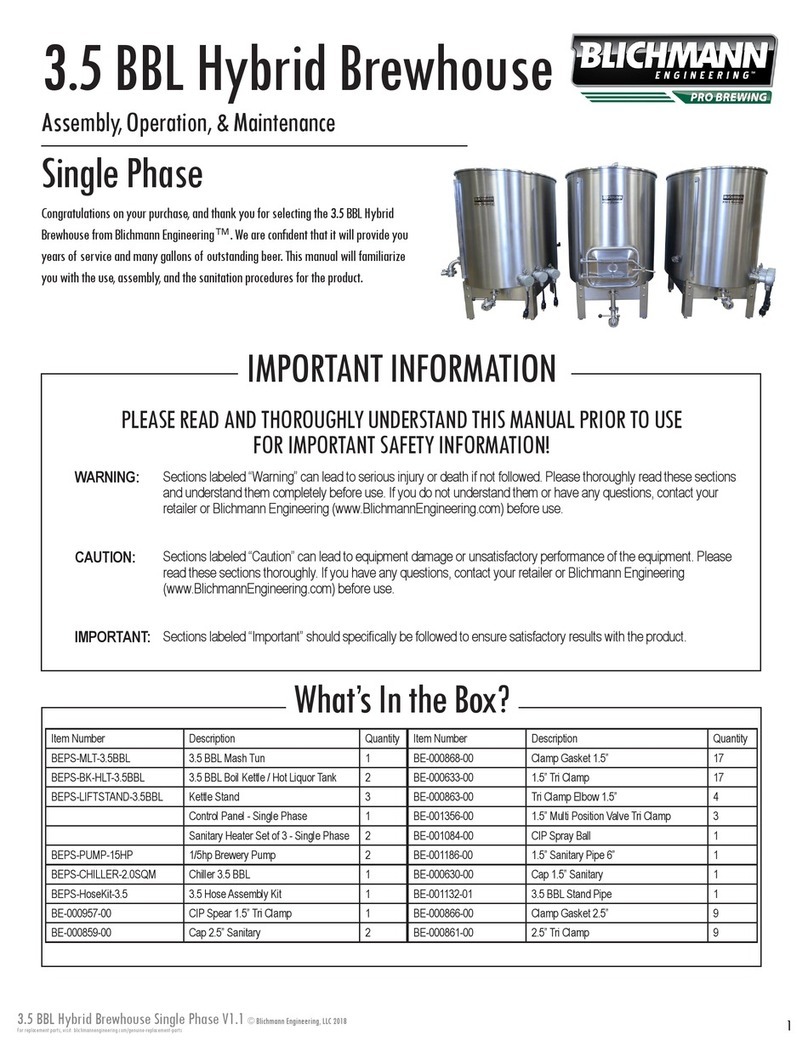 Blichmann Engineering BEPS-MLT-3.5BBL Assembly operation maintenance