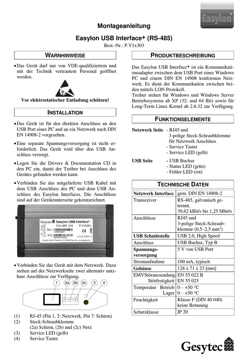 Gesytec Easylon P.V1 303 Series Mounting instructions