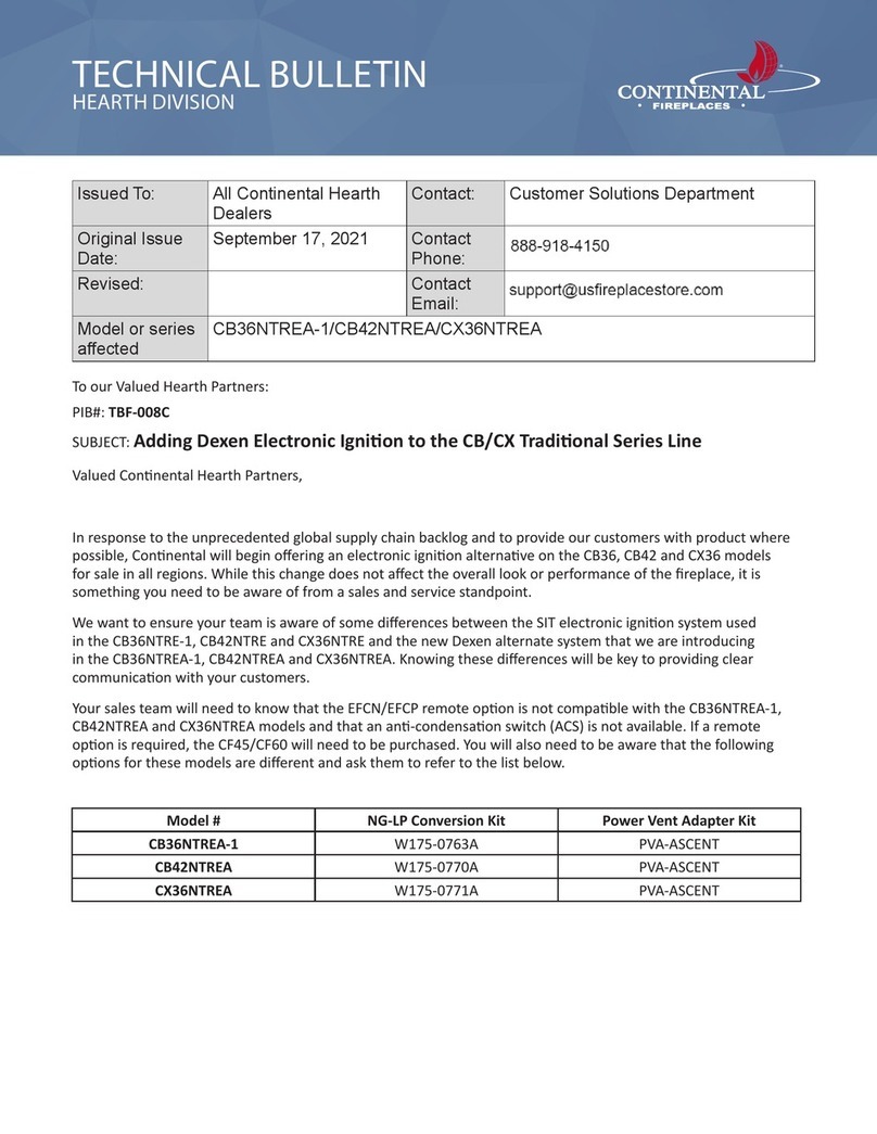 Continental Fireplaces CB36NTREA-1 Technical bulletin