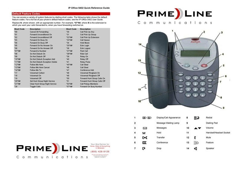 Prime-Line 5402 Quick reference guide