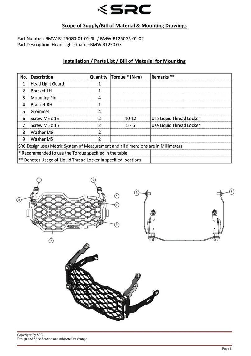 SRC BMW R1250 GS Mounting instructions
