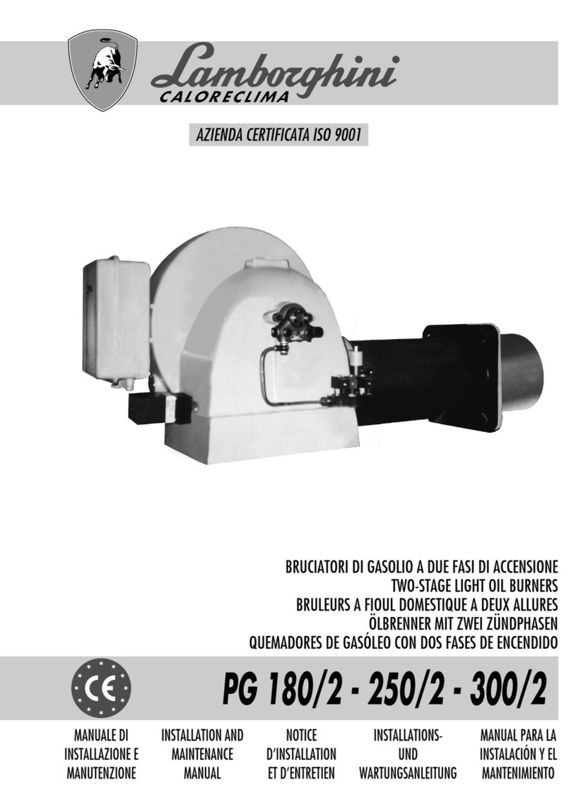 Lamborghini Caloreclima PG 180/2 Installation and maintenance manual Lamborghini Caloreclima PG 180/2 Installation and maintenance manual
