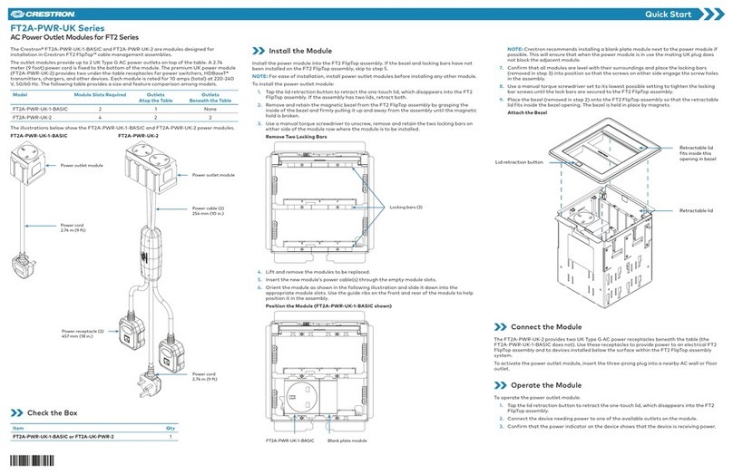Crestron FT2A-PWR-UK Series quick start