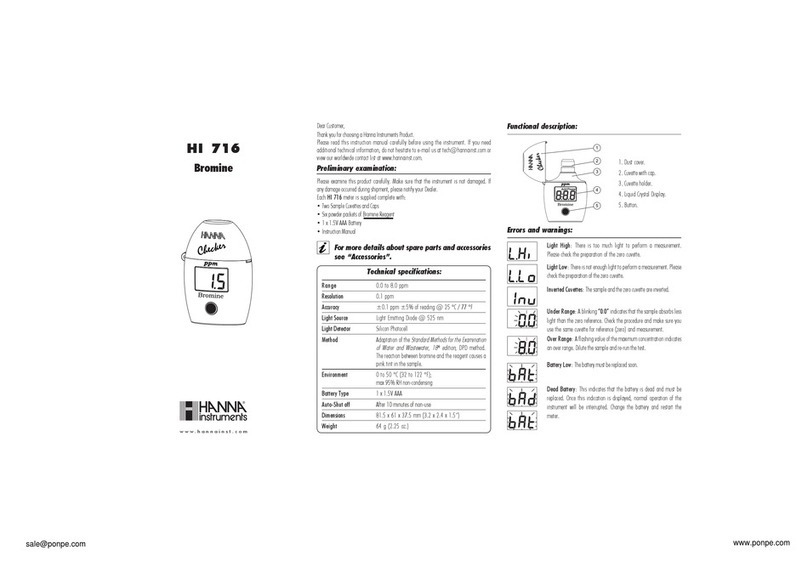 Hanna Instruments Checker HI 716 User manual