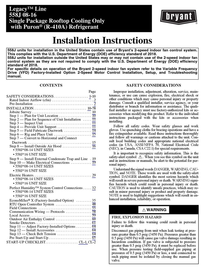 Bryant Legacy 558J 08-16 User manual