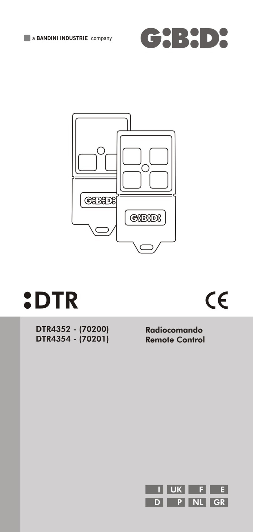 Bandini Industrie GBD DTR4352 User manual