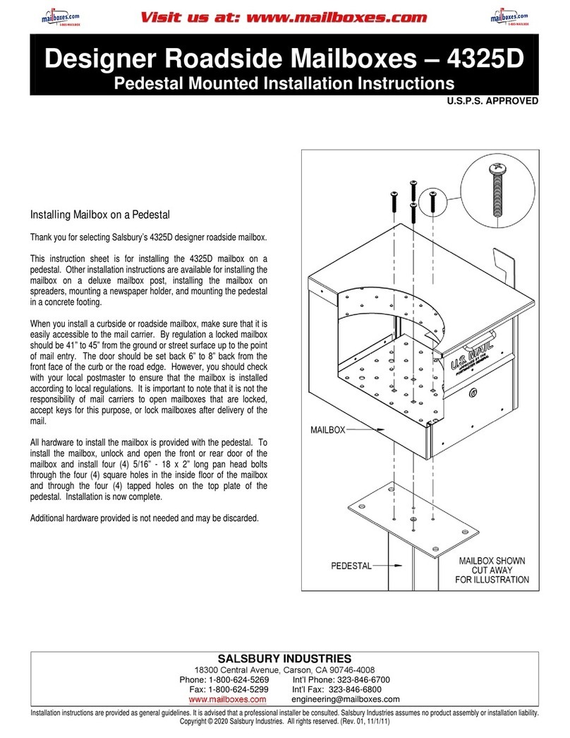 Salsbury Industries 4325D installation instructions