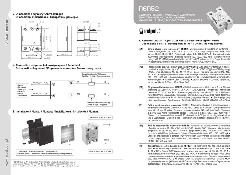 Relpol RSR52 Installation instructions Relpol RSR52 Installation instructions