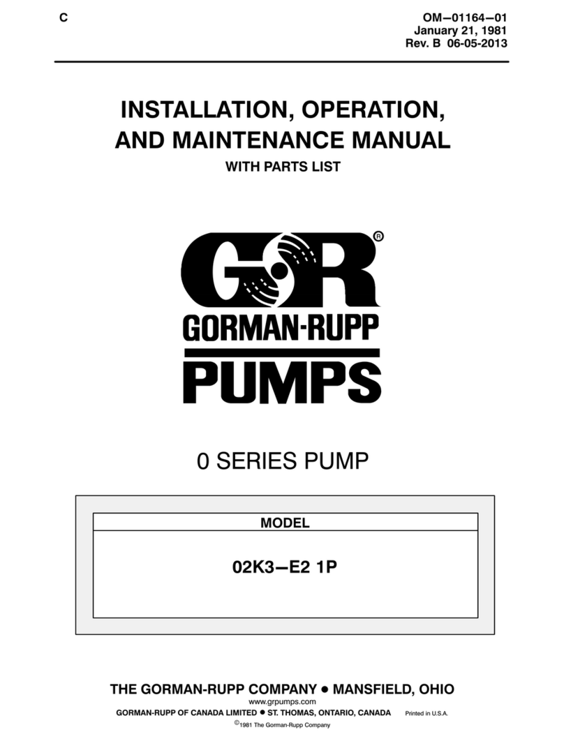 GORMAN-RUPP PUMPS 02K3-E2 1P Installation, operation, and maintenance manual with parts list