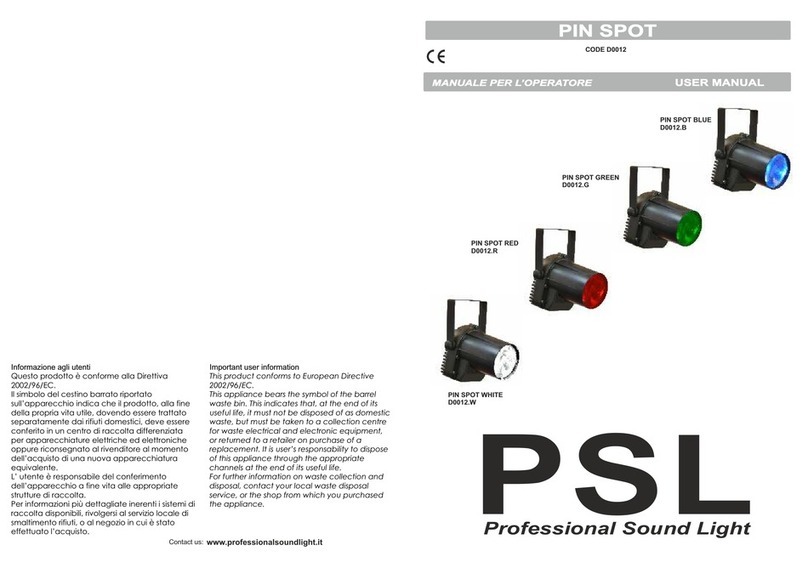 PSL PIN SPOT D0012 User manual