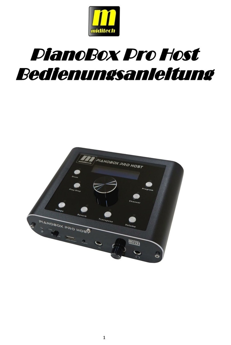 Miditech PianoBox Pro Host owner's manual