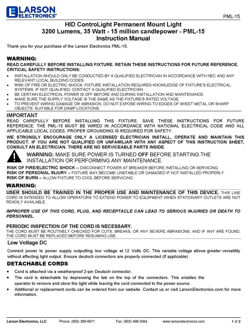 Larson Electronics PML-15 instruction manual