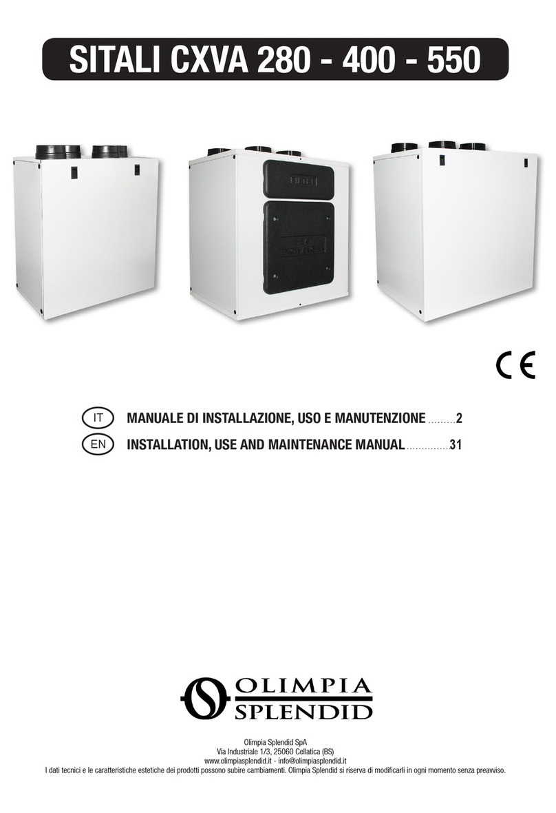 Olimpia splendid SITALI CXVA 280 Instructions for installation, use and maintenance manual
