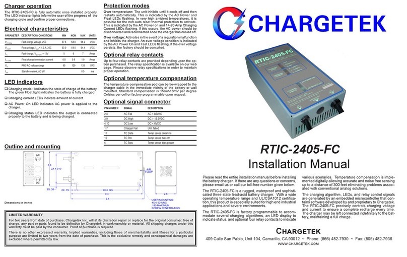 Chargetek RTIC-2405-FC installation manual