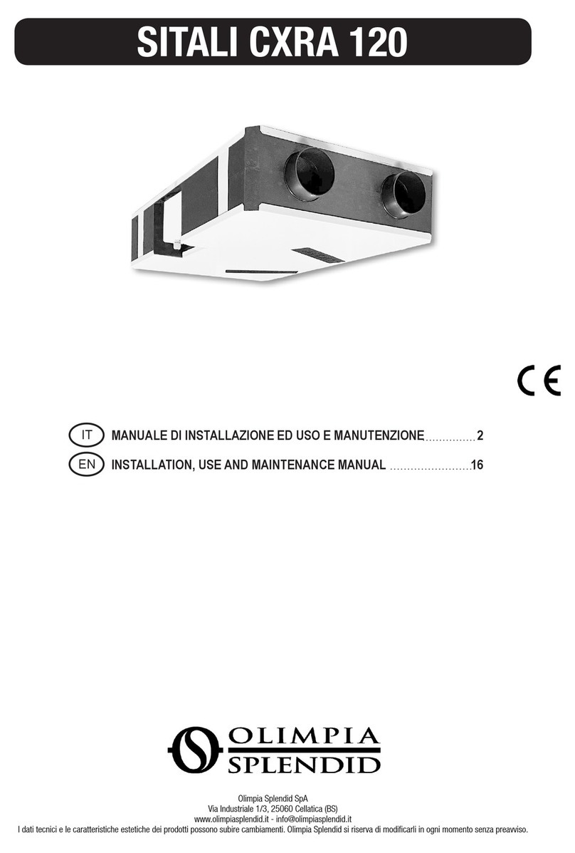 Olimpia splendid SITALI CXRA 120 Instructions for installation, use and maintenance manual