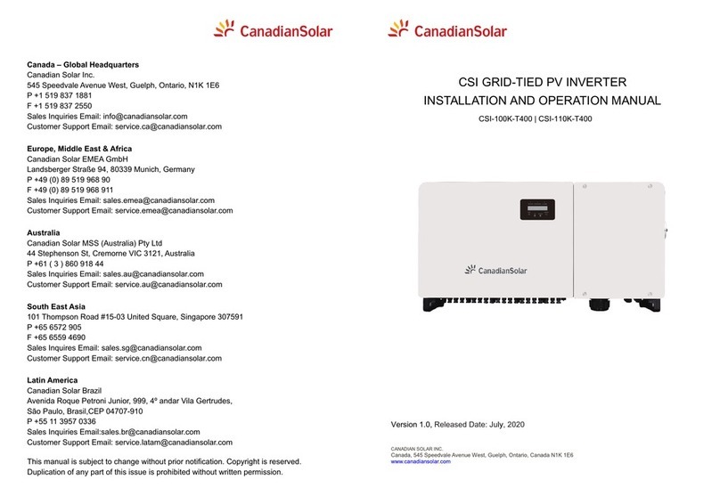 CanadianSolar CSI-100K-T400 User manual