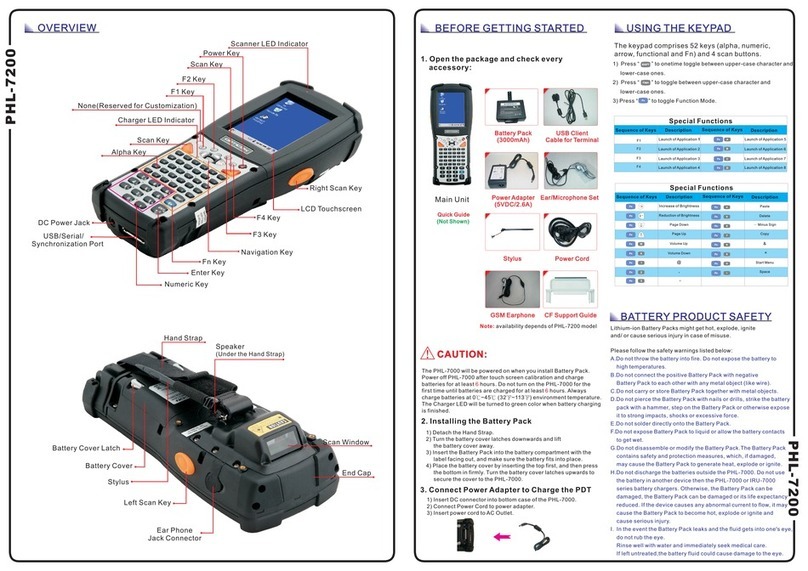 Opticon PHL-7000 Series quick guide