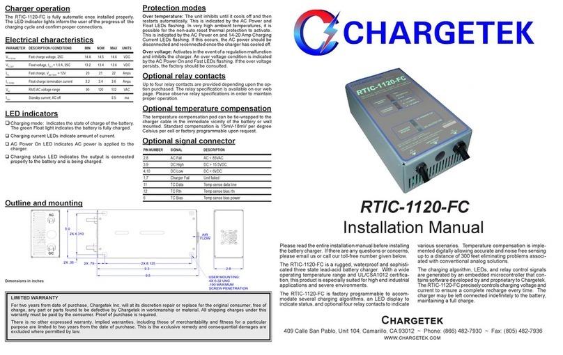 Chargetek RTIC-1120-FC installation manual