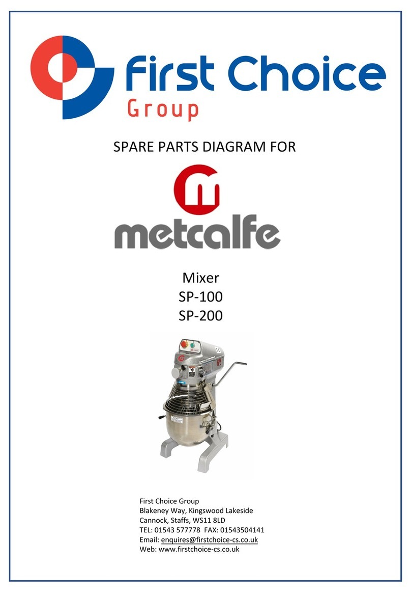 First Choice metcalfe SP-100 Spare Parts Diagram