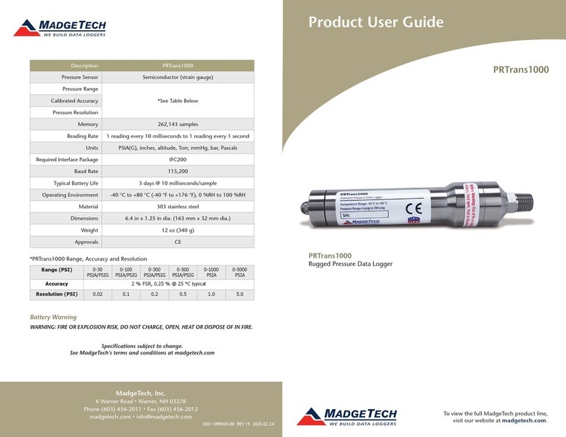 MadgeTech PRTrans1000 Product user guide MadgeTech PRTrans1000 Product user guide