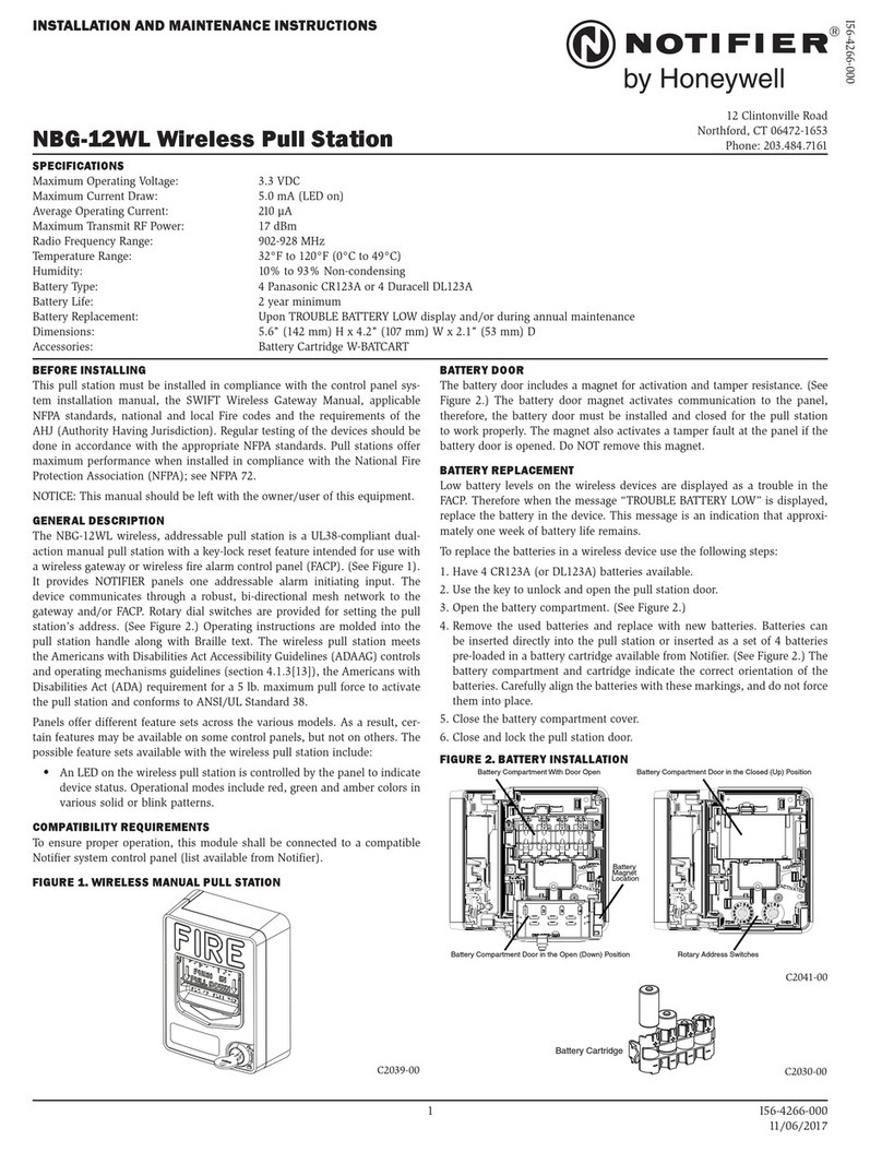 Honeywell NOTIFIER NBG-12WL User manual Honeywell NOTIFIER NBG-12WL User manual