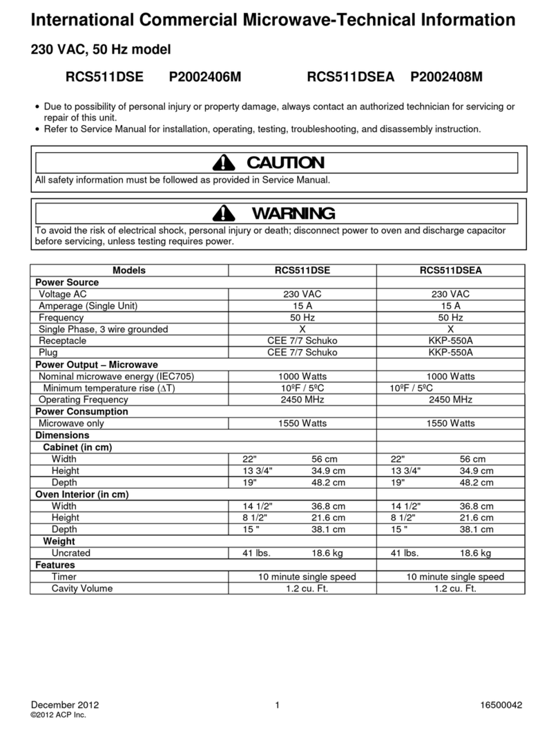 ACP RCS511DSE User manual