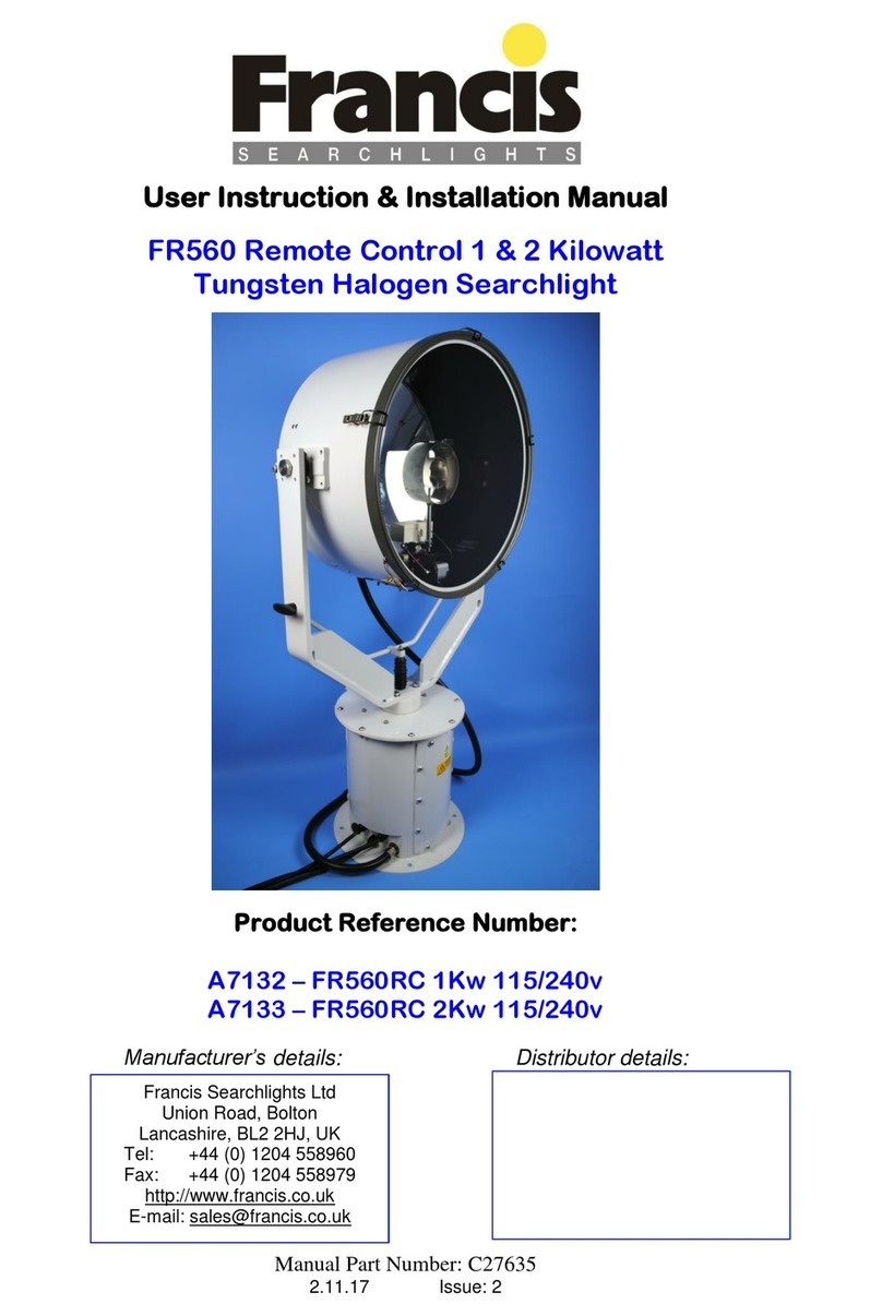 Francis Searchlights FR560RC User instruction