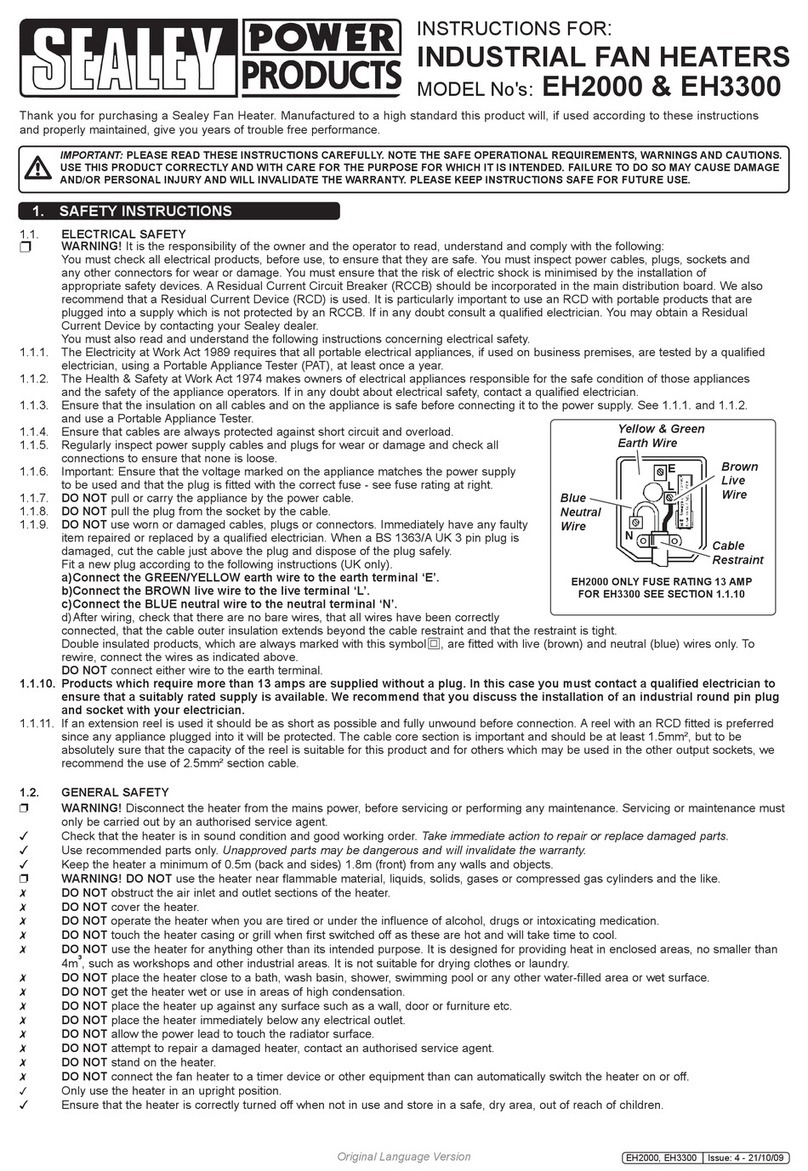 Sealey EH3300 User manual